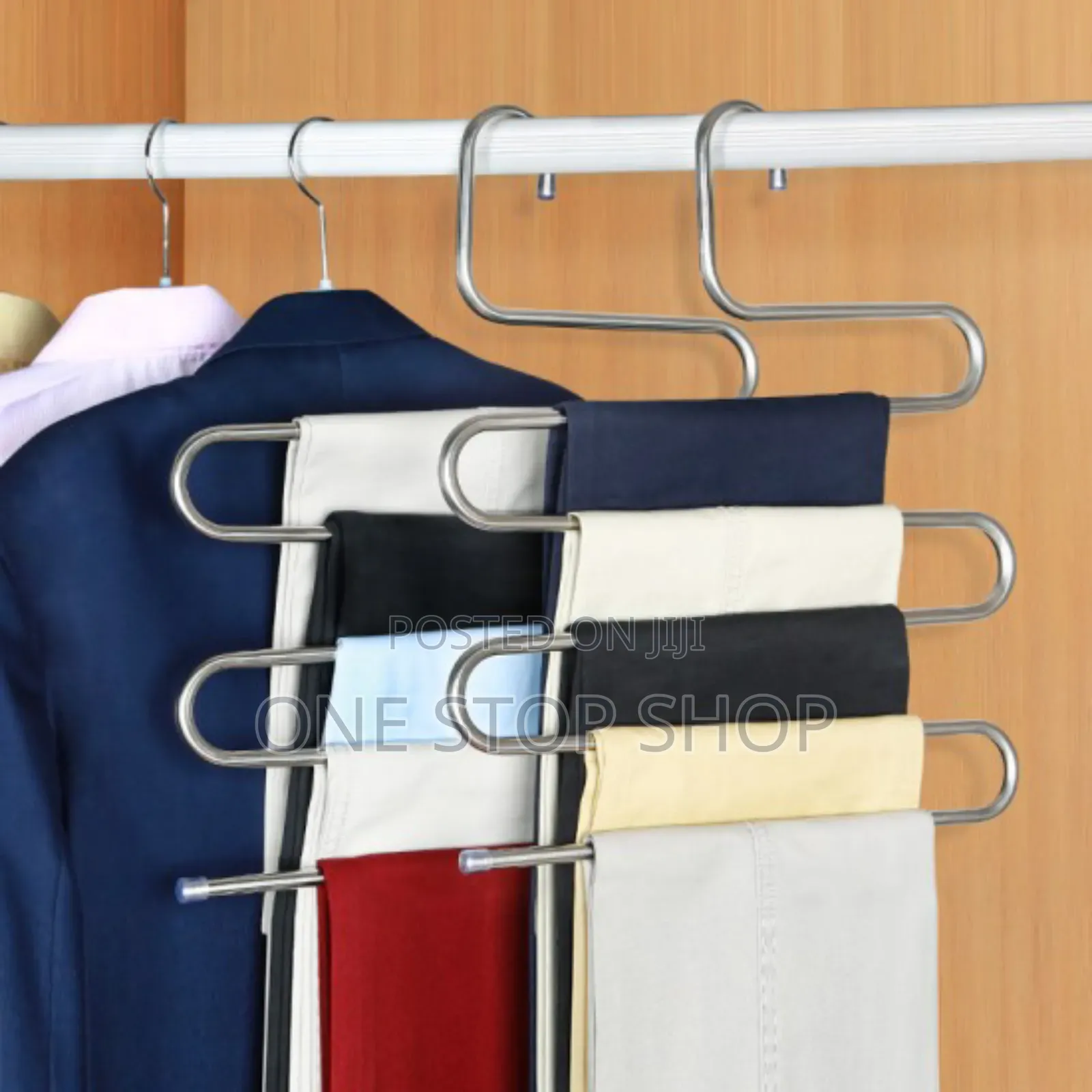 3pc Set S Shaped Trouser Hanger Stainless Steel