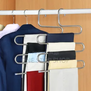 3pc Set S Shaped Trouser Hanger Stainless Steel