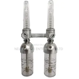 Flowmeter Dual Oxygen, Wall Probe & Regulator Aluminium Top