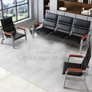 Office Sofa: Executive Steel Framed Modular Sofa Set for Five