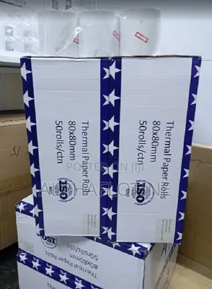 80*80mm Thermal Paper Roll 65gsm 50 Rolls Per Box