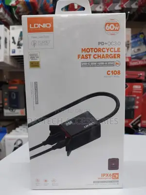 Ldnio C108 60w Wired Waterproof Super Fast Charger for Motorcycle