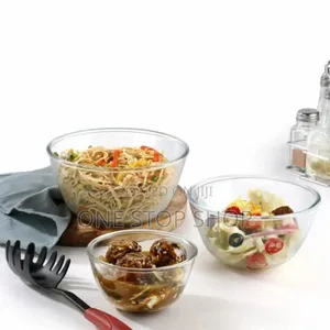 3pcs Luminarc Empilable Glass Salad Bowl 20/23/26cm