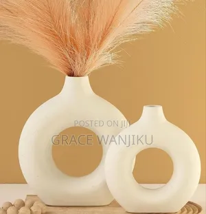 *Porcelain Ceramic 2in1 Elegant Decor Donut Flower Vases
