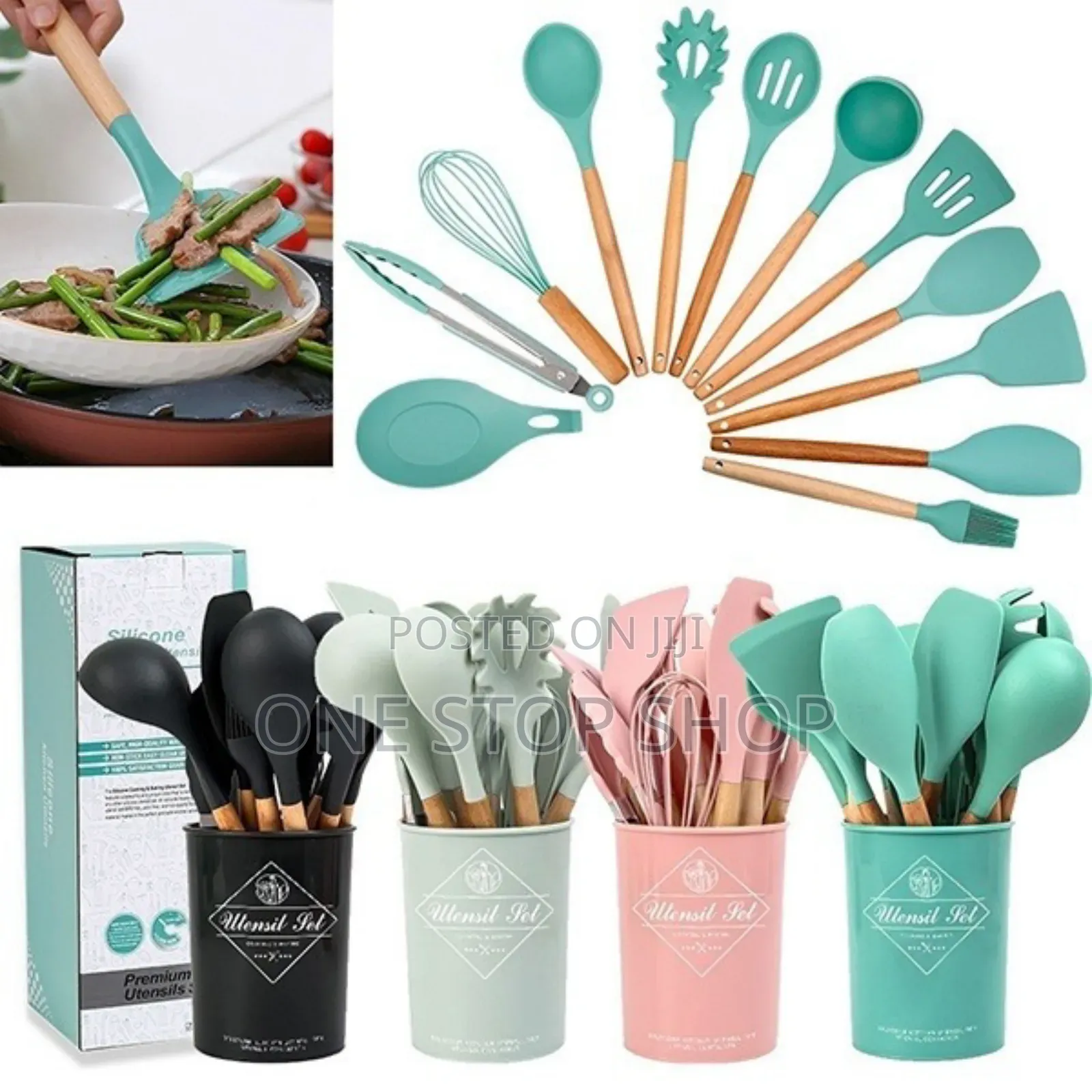 11pcs Silicone Spoons Dining Spoons