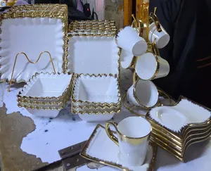 30pcs Wavy Gold  Dinner Set