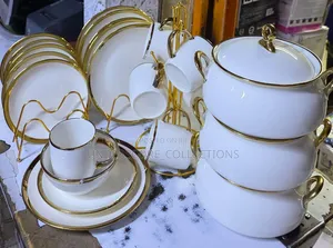 27pcs Gold Line Ceramic Dinner Set