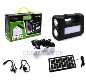 Rechargeable Solar Lighting System Kit With Flashlight,Charger