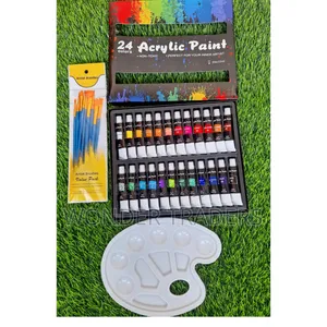 24pcs Acrylic Paint With Brushes