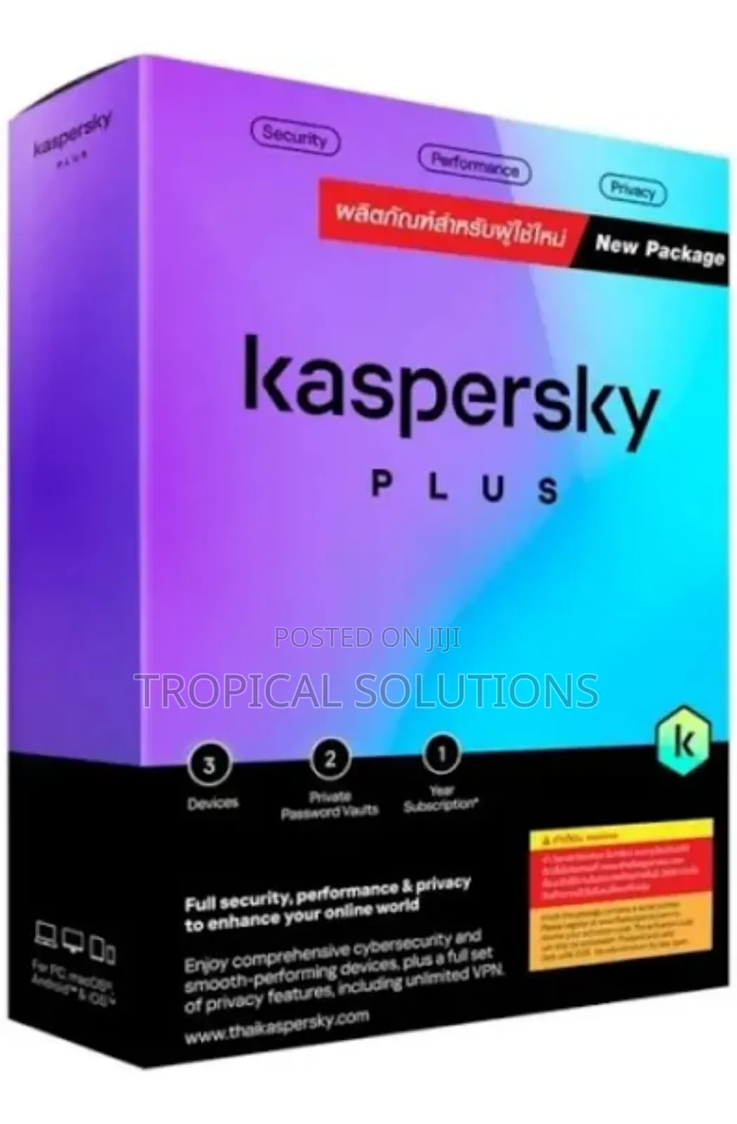 Kaspersky Plus 3 Devices 1 Year Antivirus