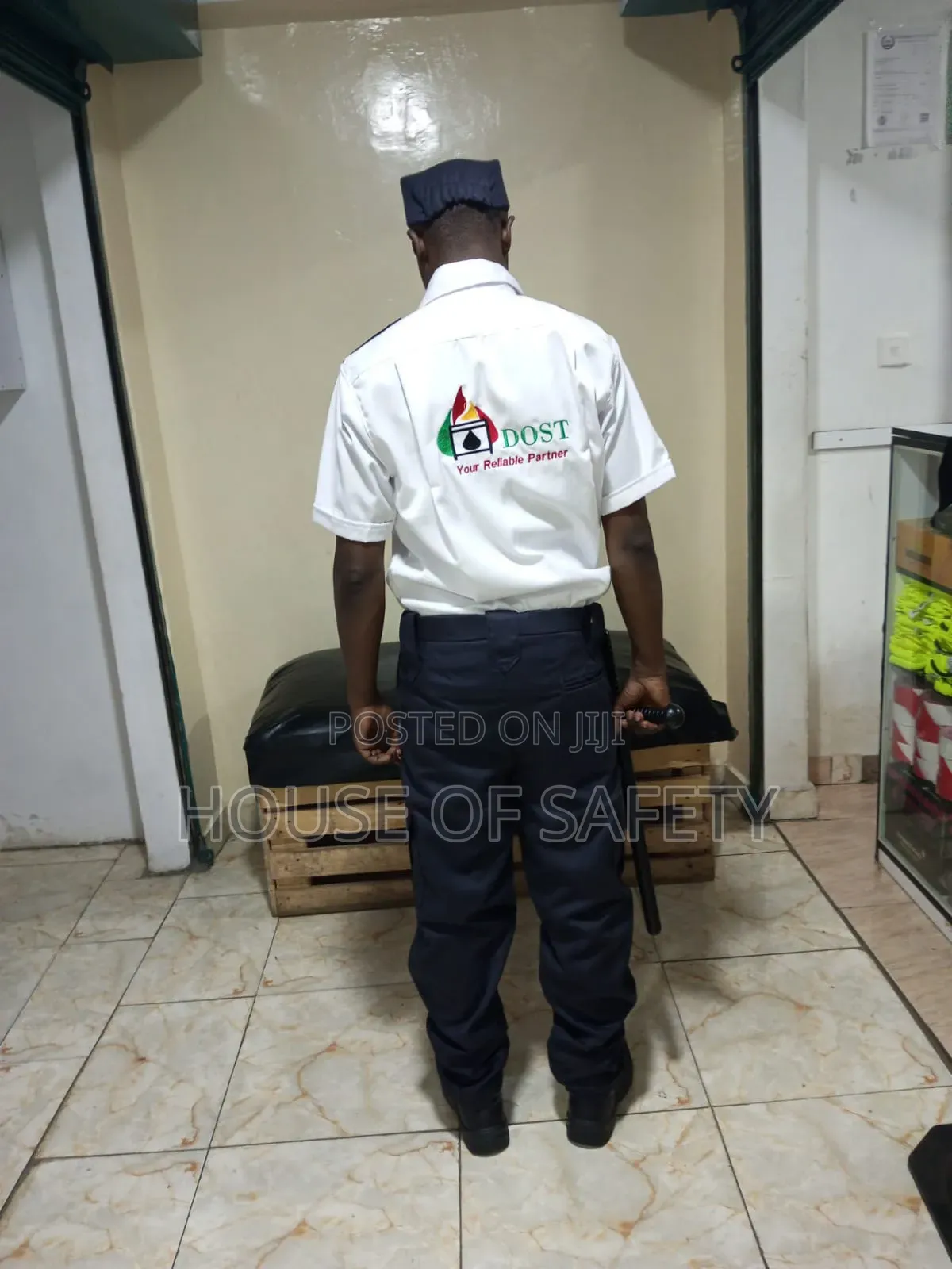 Security Uniform White and Black