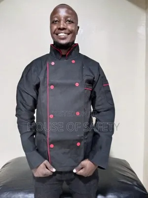 Black and Red Buttons Chef Coats