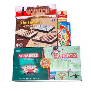 8 Board Games in 1 Set Monopoly Jenga Scrabble Chess Ludo Cards S L