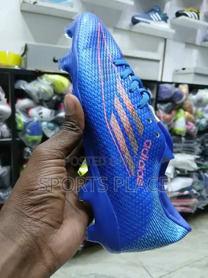 Blue Adidas Junior Football Soccer Boots