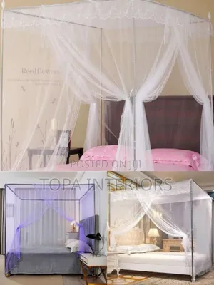 Home and Hotel Bed Mosquito Nets With Four Stands