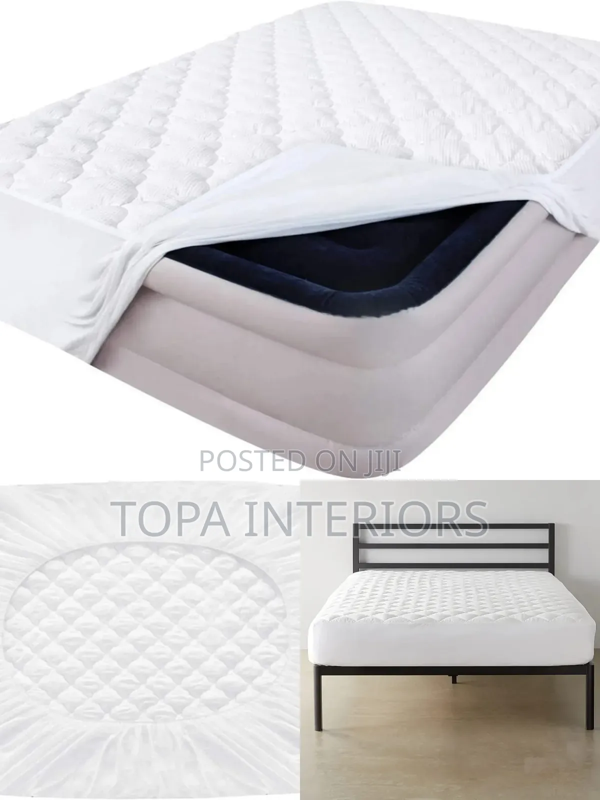 Bright White Fitted Style Quilted Waterproof Mattress Protector Covers