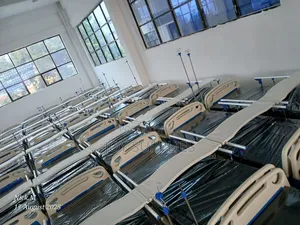 Three Crank Manual Hospital Bed With Mattress