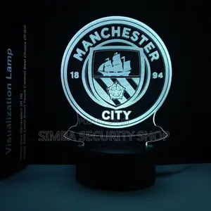 Manchester City Man 3d Illusion Football Club Led Night Lamp Logo Fans