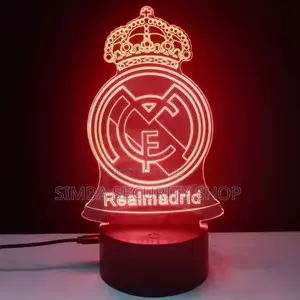 Real Madrid Merch Night Lamp Desk Light Home Decor Led Gift RGB Usb