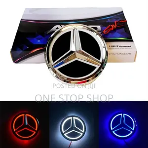Led Mercedes Badge With Led Lights 3.5"