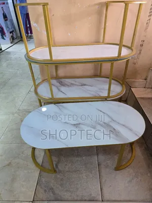 Oval Single Pieces Glass Effect Marble Table