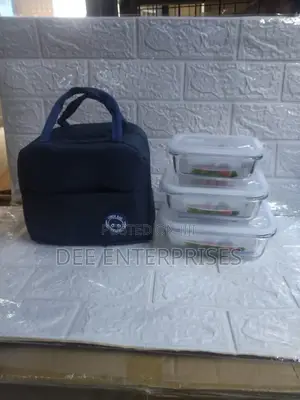 3pcs Set Glass Snack Box With Lunch Bag