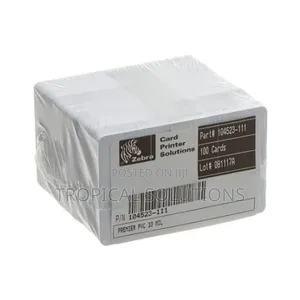 Zebra White PVC Cards,30 Mil (500 Cards)
