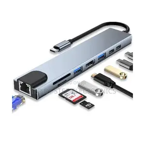 8 in 1 Usb Hub Type-C Multi-Function Ultra Hd Hub Port Adapter