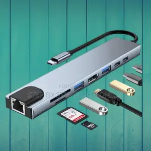 8-in-1 Type-C Usb Hub With Hdmi Output- Fast Data Transfer