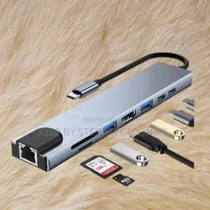 Compact Design 8-in-1 Usb Hub Type-C Hub Multiport Adapter