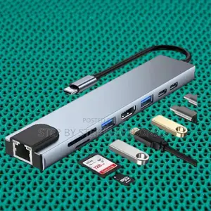Portable 8-in-1 Usb Hub Type-C Hub Multiport Adapter