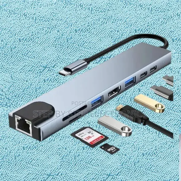 Universal 8-in-1 Usb-C Hub– Hdmi, Ethernet, Pd, Usb 3.0 Sd Card Slot