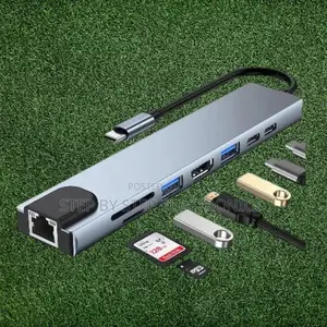 Lightweight 8 Port 8 in 1 Usb Type-C Hub Multiport Adapter