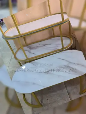 Oval Single Pieces Glass Effect Marble Table