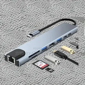 8-in-1 Usb Hub With Hdmi, Ethernet, 100w Pd, Usb 3.0 Card Reader