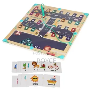 Magnetic Wooden Alphabet Zoo Parking Lot Toy