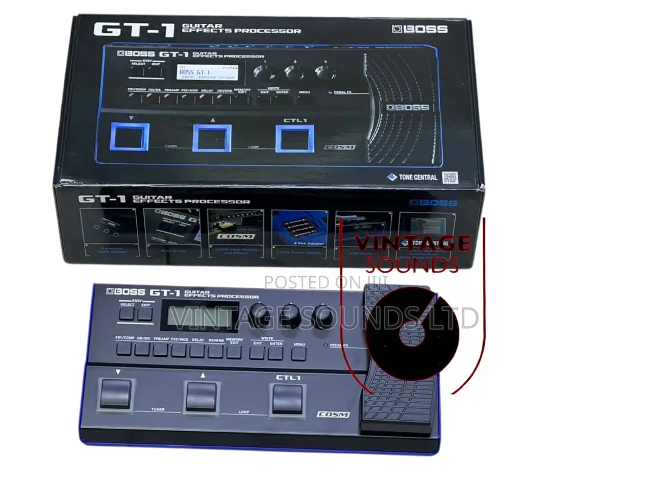 Boss Gt-1 Guitar Effects Processor, Black (Pack of 1)