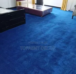 Living Room Blue Warm and Fluffy Wall to Wall Carpets