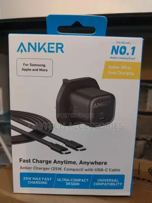 Anker 25w Fast Wall Charger With Pd and Type-C Cable
