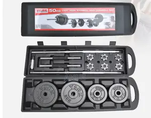 Fitness 50 KGS Dumbells Set Chrome Black
