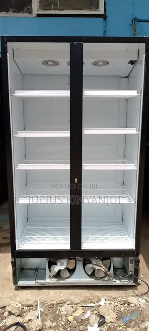 Black Twin Doors Commercial Fridge