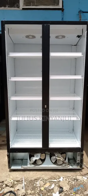 Black Twin Doors Commercial Fridge