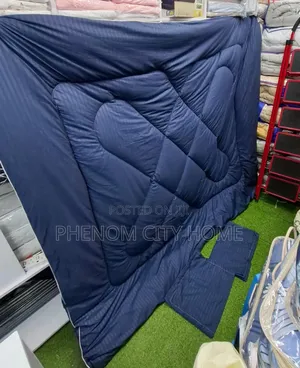 Plain Navy Blue Binded Duvet Set