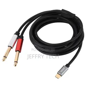 Usb-C to Dual 6.35mm 1/4 Inch Ts Audio Y Splitter Stereo Cable 3m