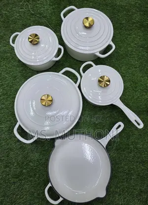 White Heavy , High Quality 9 PCS Cast Iron Set