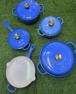 Heavy Deep Blue Nonstic 9pcs Enamel Cast Iron Cooking