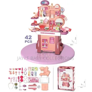 Kids Pretend Dressing Table Set With Mirror Accessories