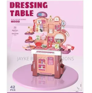Kids Pretend Dressing Table Set With Mirror Accessories