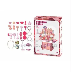 Kids Pretend Dressing Table Set With Mirror Accessories
