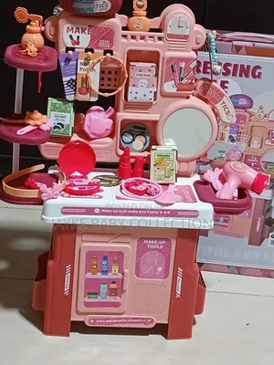 Kids Pretend Dressing Table Set With Mirror Accessories